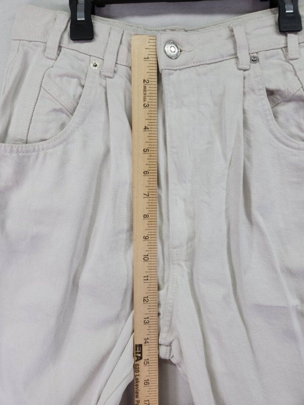 Zara High Waist Pleated Jeans Ivory Balloon Barrel Leg Womens Size 6 (27x26) - Picture 4 of 14